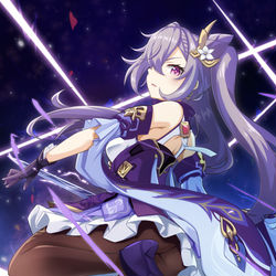 This is a pixiv picture whose title is 刻晴.