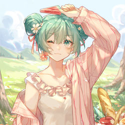 This is a pixiv picture whose title is Miku.