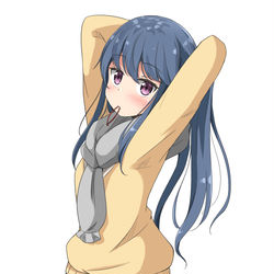 This is a pixiv picture whose title is 咥えゴムポニテしっまりーん.