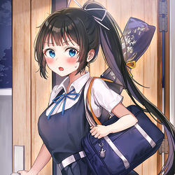 This is a pixiv picture whose title is おかえり...ってなんで顔真っ赤になってるの？.