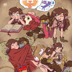 This is a pixiv picture whose title is Commission — Gwen and her Grypho.