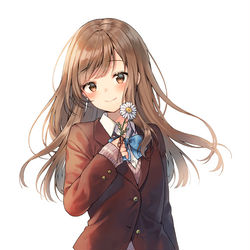 This is a pixiv picture whose title is 痴漢されそうになっているＳ級美少女を助けたら隣の席の幼馴染だった.