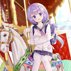 This is a pixiv picture whose title is ユニコーンと遊園地デート.