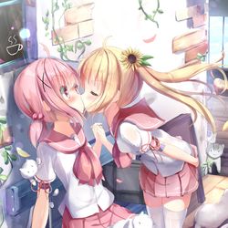 This is a pixiv picture whose title is ネコネコ町と女の子.