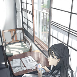 This is a pixiv picture whose title is 長い午後.