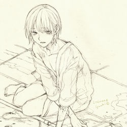 This is a pixiv picture whose title is りょなけっとに出す原画.