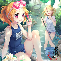 This is a pixiv picture whose title is 水遊び.