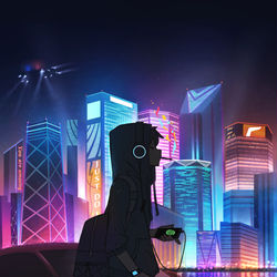This is a pixiv picture whose title is サイバーパンク.