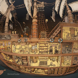 This is a pixiv picture whose title is 船内案内図.
