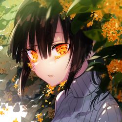 This is a pixiv picture whose title is 金木犀の瞳.