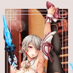 This is a pixiv picture whose title is リタさんにI字バランスをお願いする。.