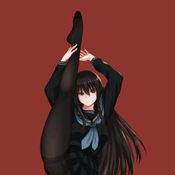 This is a pixiv picture whose title is I字バランスをする黒先輩.