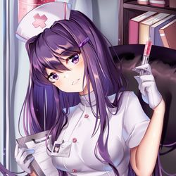 This is a pixiv picture whose title is DDLC - Yuri.