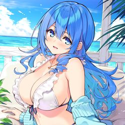 This is a pixiv picture whose title is 水着藍さん.