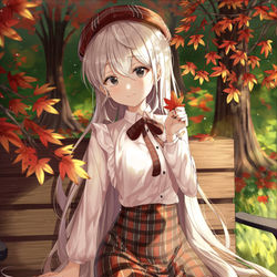 This is a pixiv picture whose title is 紅葉.