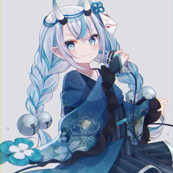 This is a pixiv picture whose title is 𝙊𝙣𝙞 𝙞𝙙𝙤𝙡 𝙘𝙝𝙖𝙣𝙜.