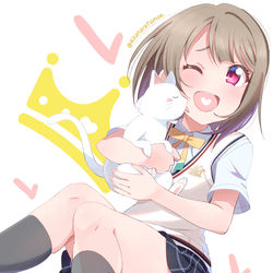 This is a pixiv picture whose title is 👑虹ヶ咲の中須かすみちゃん.