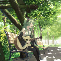 This is a pixiv picture whose title is miku with cat.