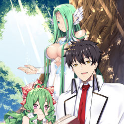 This is a pixiv picture whose title is はぐれ精霊医の診察記録　～聖女騎士団と癒やしの神業～　３巻発売で.