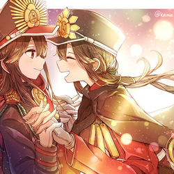 This is a pixiv picture whose title is ノッブ&カッツまとめた.