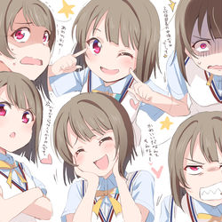 This is a pixiv picture whose title is 👑虹ヶ咲第２話かすかす顏芸集.