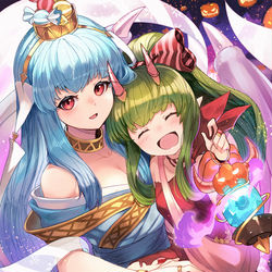 This is a pixiv picture whose title is 【FE】ハロウィンチキ＆ニニアン【ヒーローズ】.