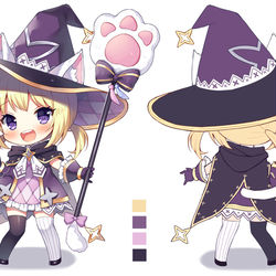 This is a pixiv picture whose title is 猫魔女.