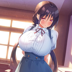 This is a pixiv picture whose title is 優等生なのに頻繁に生徒指導室に呼び出される女の子.