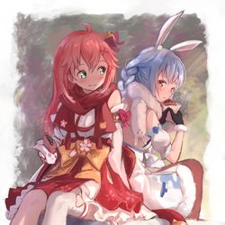 This is a pixiv picture whose title is ぺこみこ.