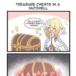 This is a pixiv picture whose title is Genshin Impact: Treasure Chests.