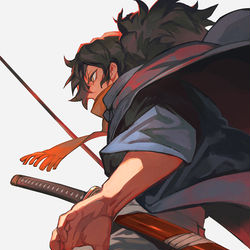 This is a pixiv picture whose title is 護衛　岡田以蔵.