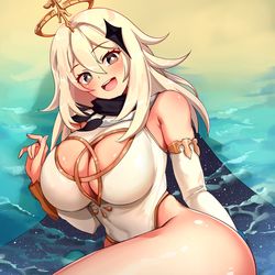 This is a pixiv picture whose title is パイモン妄想.