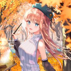 This is a pixiv picture whose title is 秋色の絵の具.