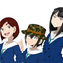 This is a pixiv picture whose title is 映像研には手を出すな！.