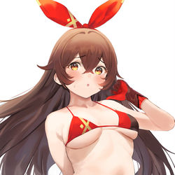 This is a pixiv picture whose title is 水着アンバー.