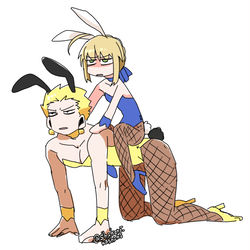 This is a pixiv picture whose title is 金剣バニー.