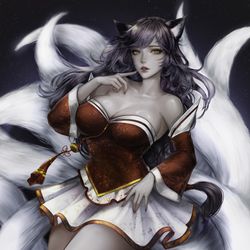 This is a pixiv picture whose title is Ahri.