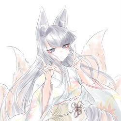This is a pixiv picture whose title is 「コン、コン」.