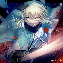 This is a pixiv picture whose title is 浅葱の羽織.