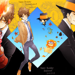 This is a pixiv picture whose title is リボーン&沢田綱吉誕生祭2020.
