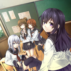 This is a pixiv picture whose title is 四姉妹教室にて.