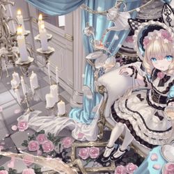 This is a pixiv picture whose title is お茶会に誘われて.