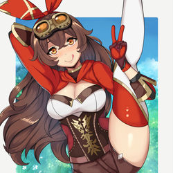 This is a pixiv picture whose title is Flexible Amber - SFW.