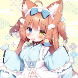 This is a pixiv picture whose title is 和メイドこまこちゃん.