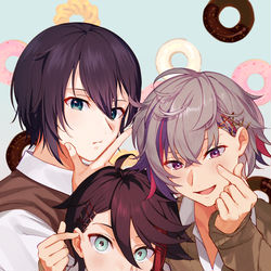 This is a pixiv picture whose title is にじそ04表紙絵と告知画像.