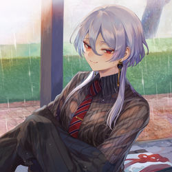 This is a pixiv picture whose title is 濡れ透け白蛇ちゃん.
