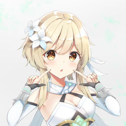 This is a pixiv picture whose title is 原神 主人公ちゃん.