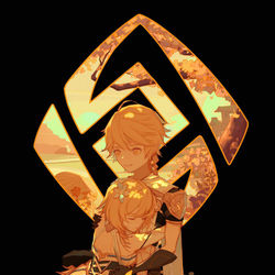 This is a pixiv picture whose title is 璃月的双子.