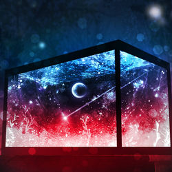 This is a pixiv picture whose title is 星空のアクアリウム/赤青ver.