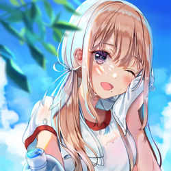 This is a pixiv picture whose title is 「お疲れ様！あげるよ！」.